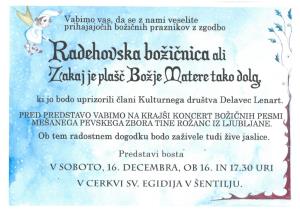 UPRIZORITEV PREDSTAVE RADEHOVSKA BOŽIČNICA …